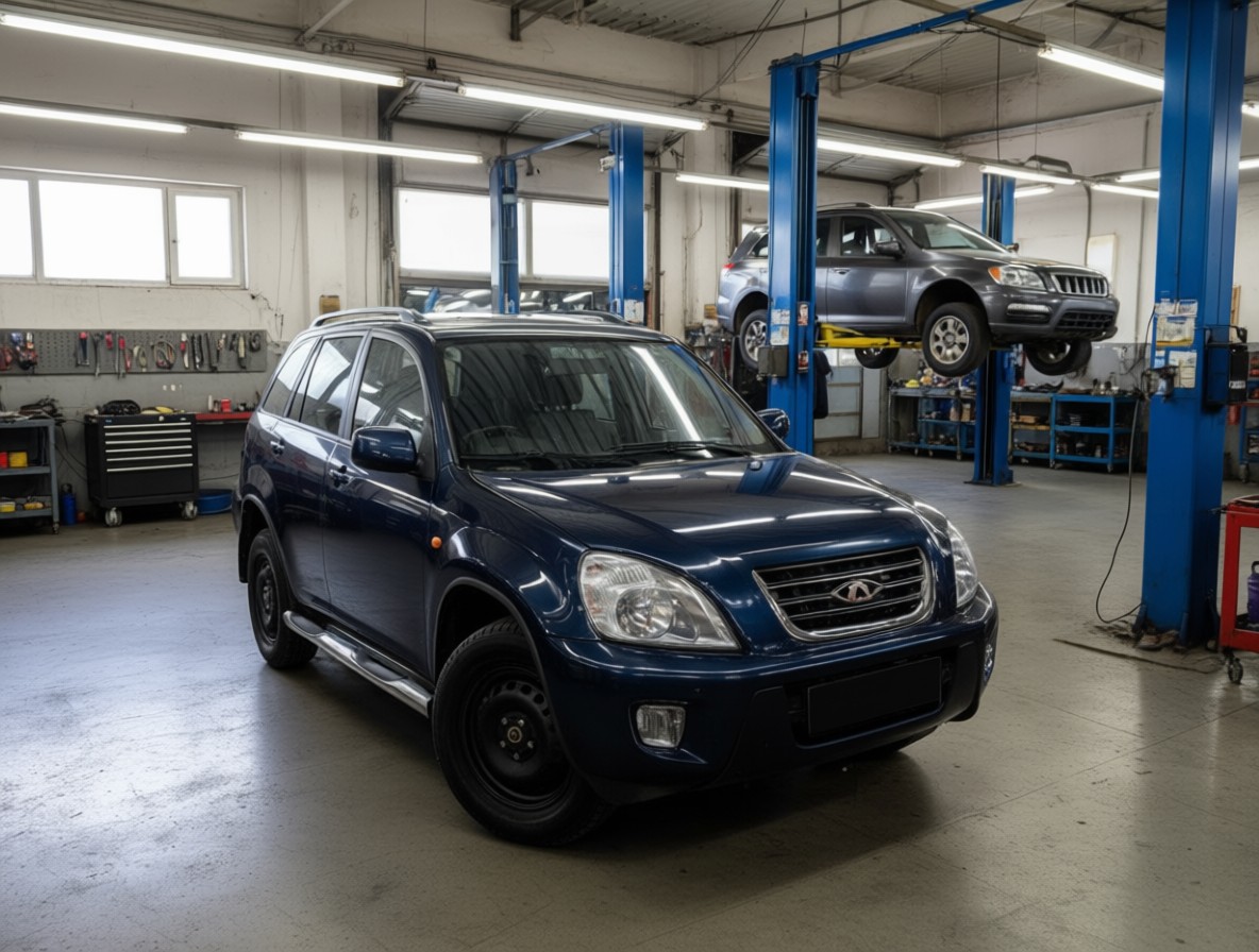 Chery Tiggo T11 готовится к ремонту ГБЦ в автотехцентре