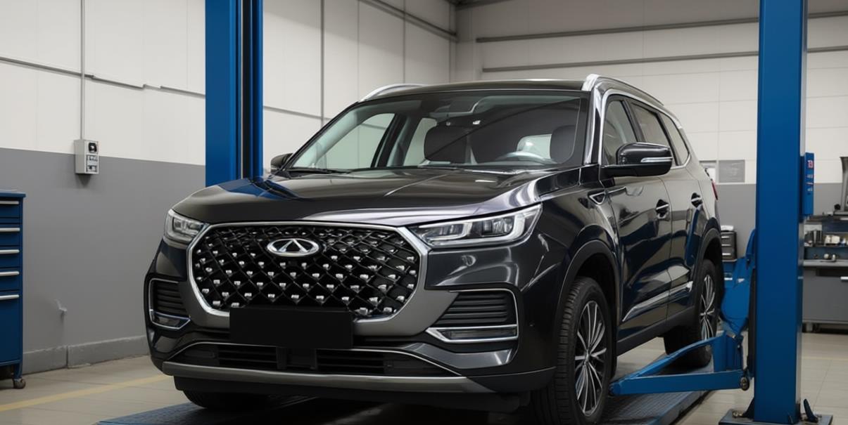 Chery Tiggo 8 Pro Max в автосервисе на обслуживании