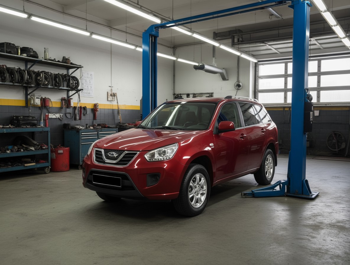 Chery Tiggo T11 готовится к замене масляного насоса в автотехцентре