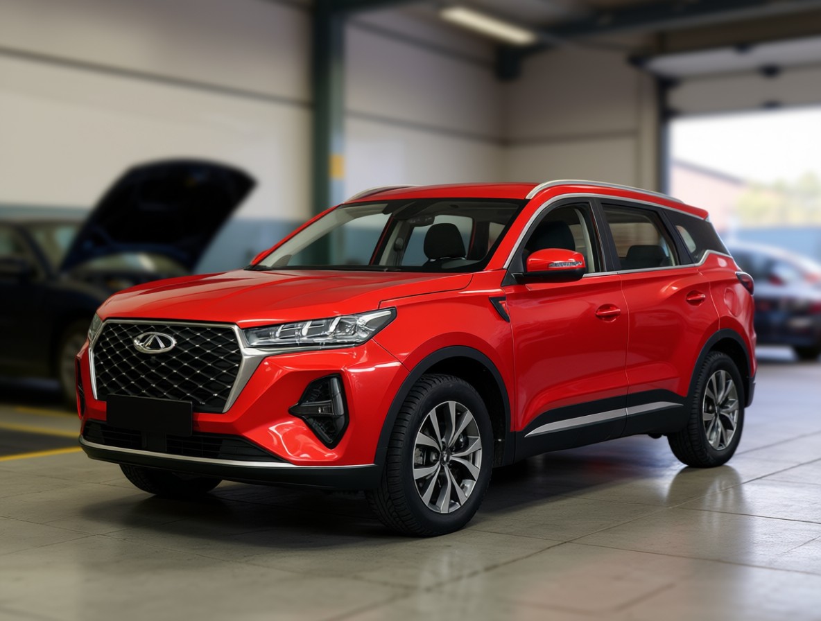 Chery Tiggo 7 Pro готовится к замене помпы в автотехцентре