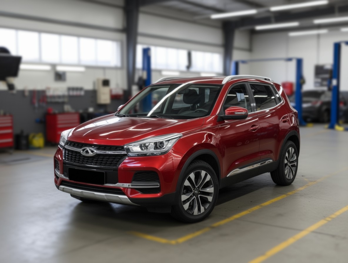 Chery Tiggo 4 готовится к замене радиатора печки в автотехцентре