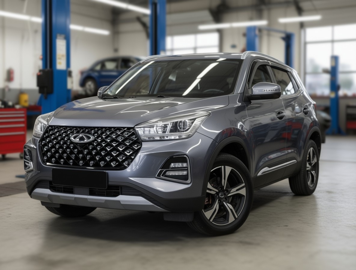 Chery Tiggo 4 готовится к замене ремня ГРМ в автотехцентре