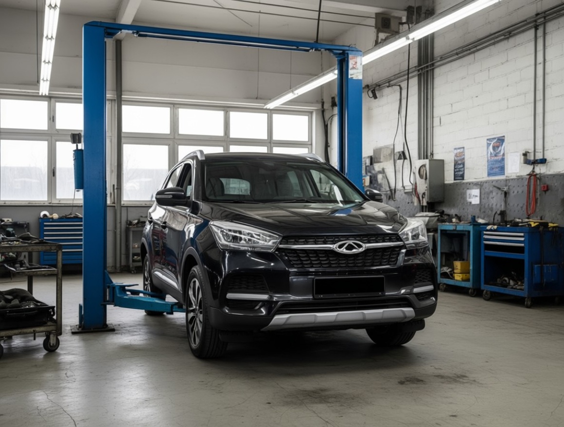 Chery Tiggo 4 готовится к замене рулевой рейки в автотехцентр