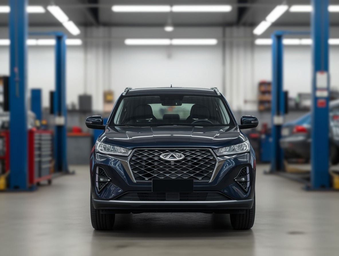 Chery Tiggo 7 Pro готовится к замене сайлентблоков рычага в автотехцентре