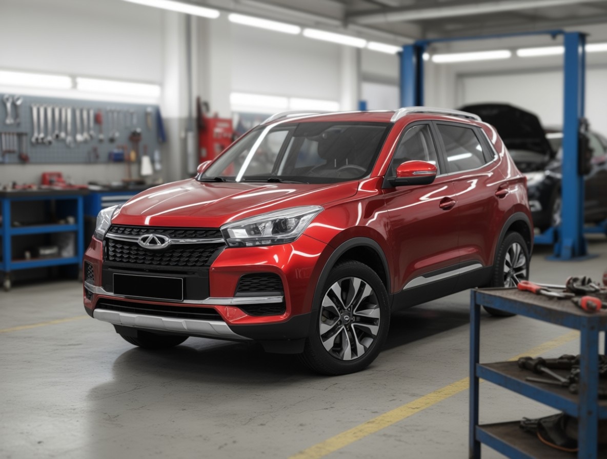 Chery Tiggo 4 в процессе замены ШРУСа в автотехцентре