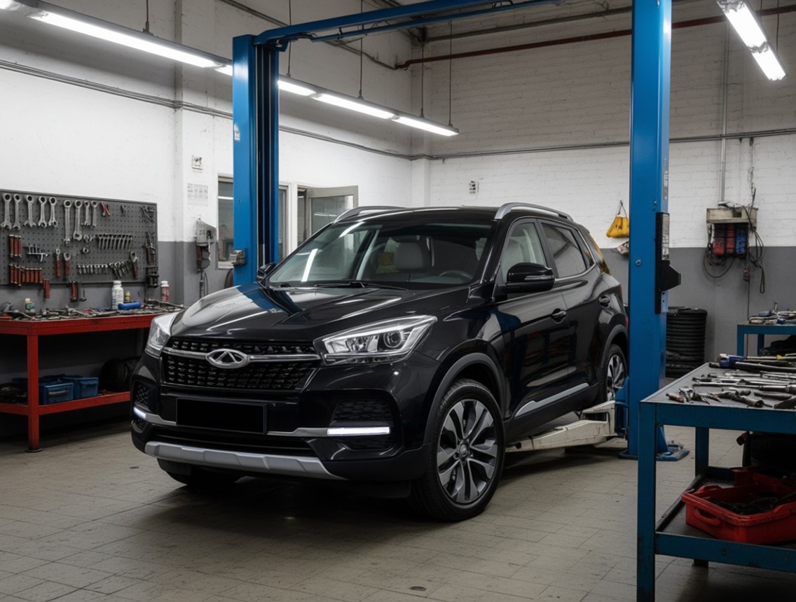 Chery Tiggo 4 в процессе замены ступичного подшипника в автотехцентре