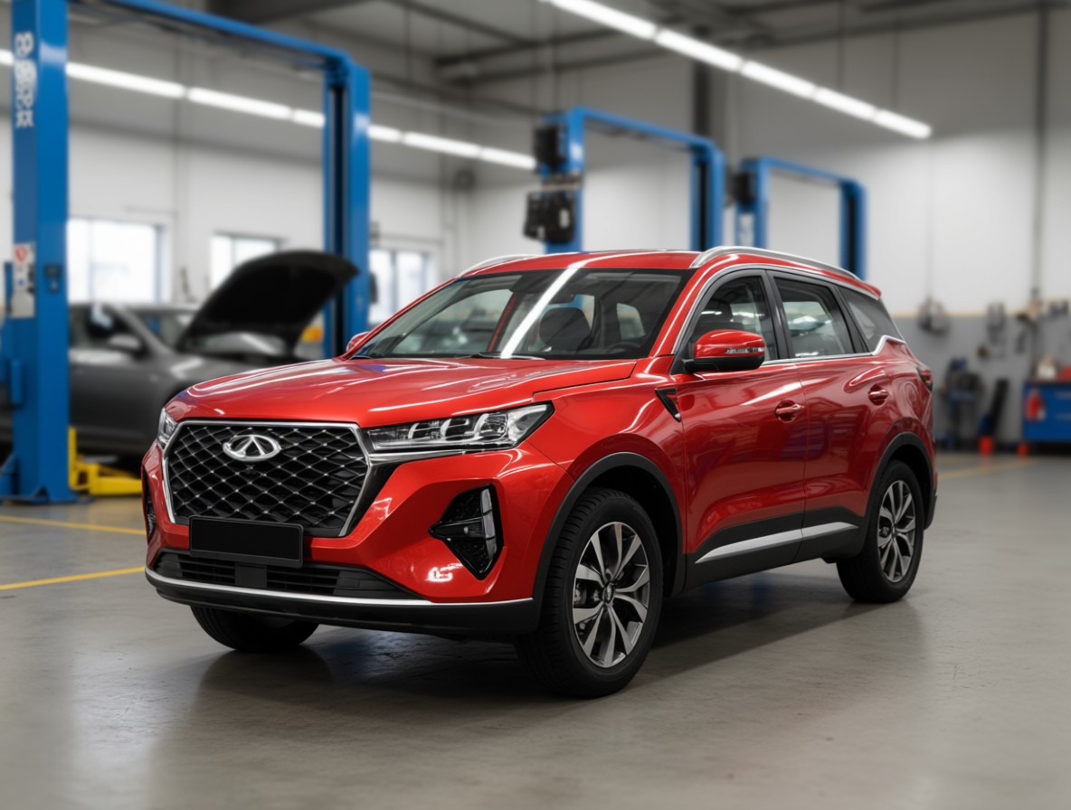 Chery Tiggo 7 Pro готовится к замене ступицы в автотехцентре