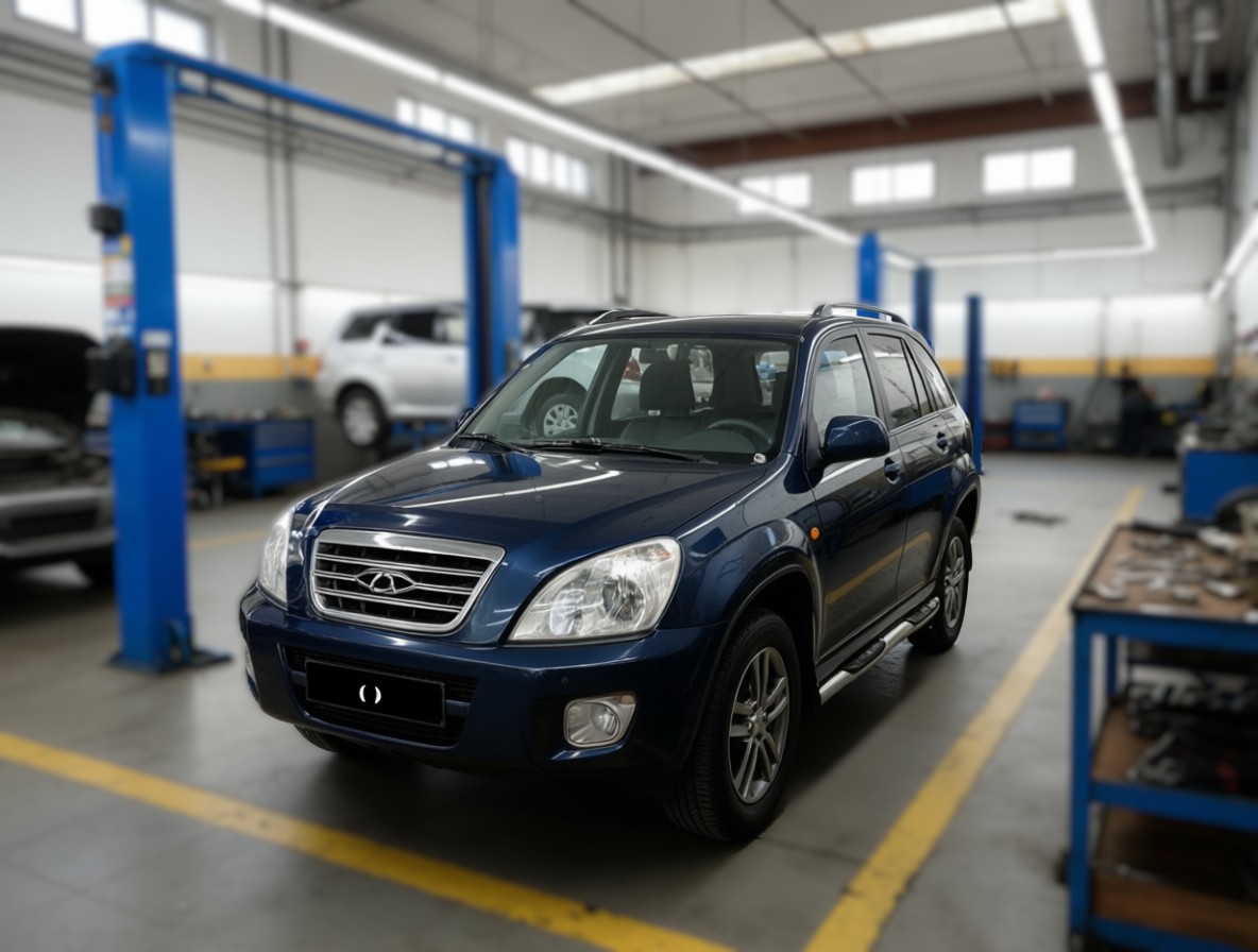 Chery Tiggo T11 готовится к замене ступичного подшипника в автотехцентре