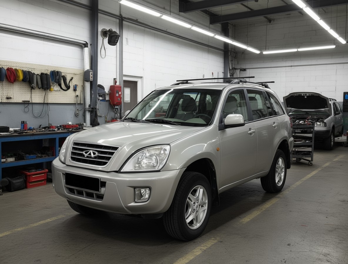 Chery Tiggo T11 готовится к замене тормозной жидкости в автотехцентре